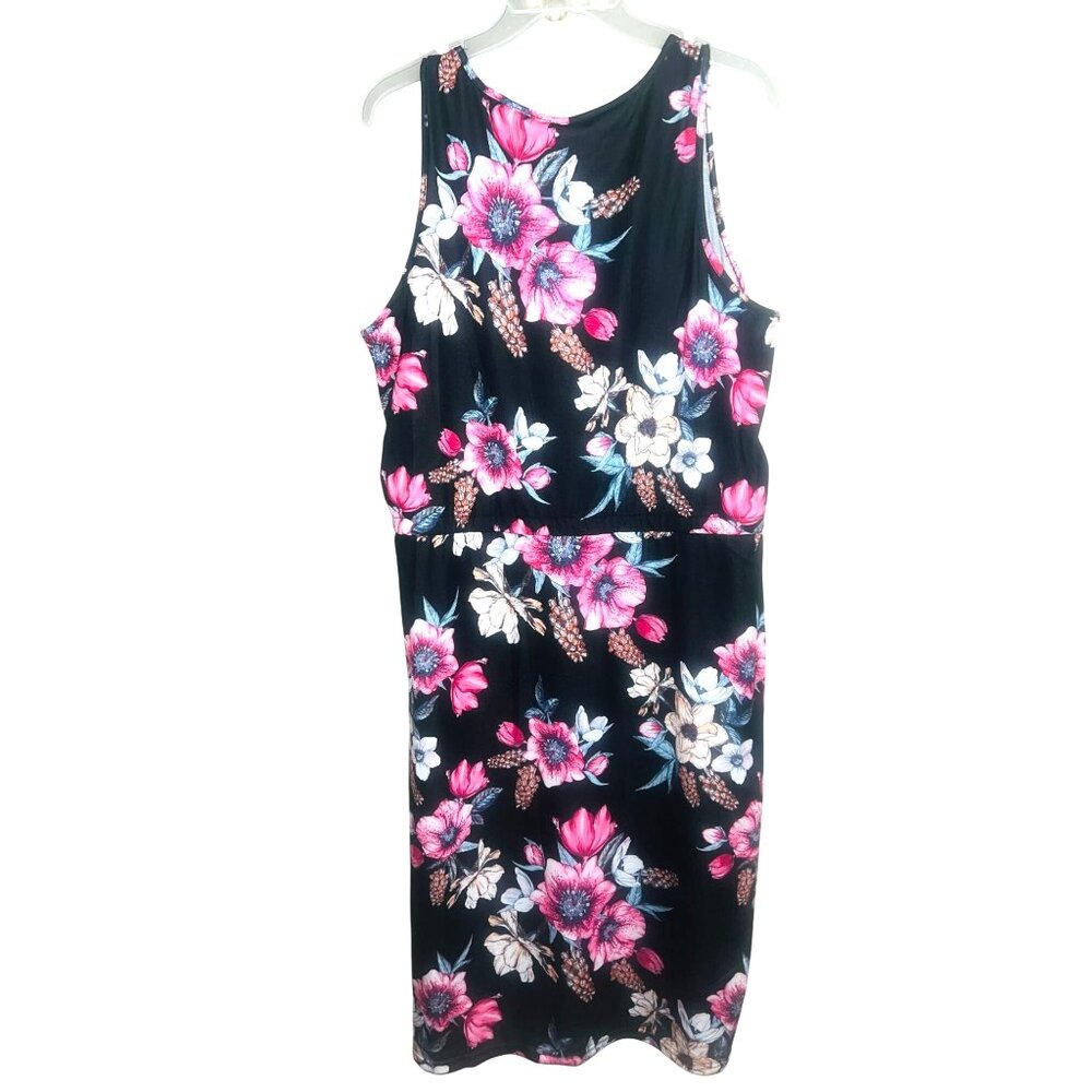 NEW West Loop Womens XL Floral Printed Dress Event Night Out Drawstring - Picture 2 of 3